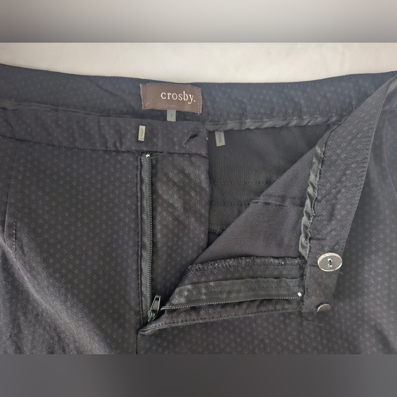 CROSBY. Madison Black Diamond Dot Straight Leg Pants | SZ 2 - Picture 5 of 9